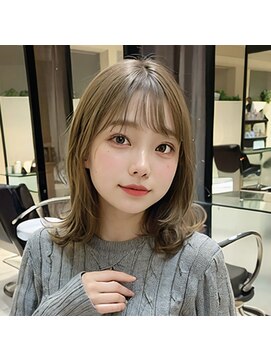 クラン 横浜(Clanc) くびれヘア ハイライトカラー アプリコットオレンジ 夏