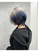 立川ハイトーンカラーデザインカラーショートショートボブ/美髪