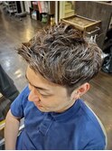 メンズ無造作アップバングショート　HOMMEHAIR2nd江ヶ崎