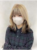 デザインカラー裾カラーブロンドミルクティーカラー【aya指名】