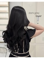 シーン(scene)&nbsp;ダークグレー×透明感カラー×レイヤーカット×韓国ヘア