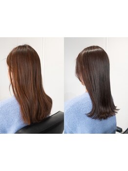 お悩みに合わせた施術で、自然なストレートが叶う♪髪質に合わせた薬剤で、ダメージレスを実現◎