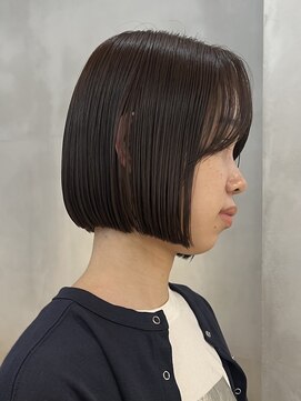 ニコ トウキョウ(nico TOKYO) 20代30代ミニボブ切りっぱなしボブぱっつん前髪シースルー顔周り