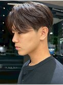 メンズセンターパートウルフセンターパートニュアンスパーマ襟足