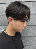 メンズマッシュセンターパートスパイラルパーマニュアンスパーマ