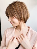 アドラーブル 女池店(adorable) 30代40代小顔丸みボブ◎大人可愛いミルクティーブラウン