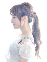 ラフアレンジ♪編み込みポニー
