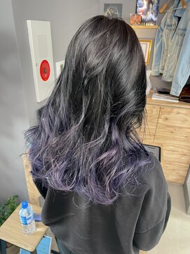 エン(en) バレイヤージュパープルグレージュラベンダーデザインカラー