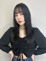 ボタン テンジン(VOTAN tenjin)&nbsp;ブルーブラック/レイヤー/姫カット/顔周りカット/天神韓国ヘア