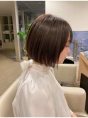 ベージュ 透明感カラー 外ハネ 赤み消し 髪質改善 名駅 完全個室
