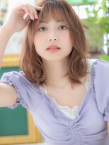 カバーヘア ブリス 大宮西口(COVER HAIR bliss)&nbsp;韓国風ミルクティーピンクシースルーバングh3大宮20代30代40代