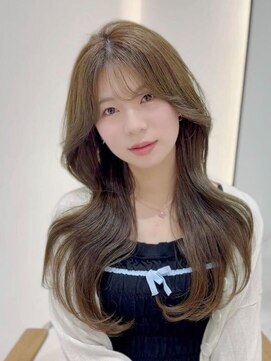 ジーナ 千葉 2nd(Zina) 髪質改善＊前髪ありオリーブベージュロング＊【Zina千葉2nd】