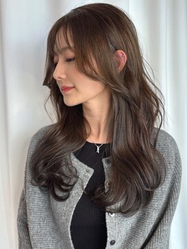 ヘアメイク ミチ 富田店(HAIRMAKE MICHI) 【MICHI 富田店　古作蓮】 アッシュグレー ロング 顔周りカット