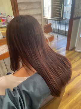 柔らかい暖色ブラウン ケアカラー