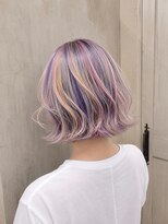ヘアーリゾートガーデン 南林間店(Hair Resort Garden)&nbsp;ケアブリーチでつくるユニコーンカラー/外はねボブ