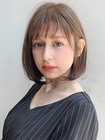 アルバム 銀座(ALBUM GINZA)&nbsp;内巻きボブ_ココアブラウンフリンジウェーブ_ba296693