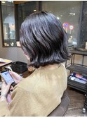 ダークネイビーパープル・ニュアンス外ハネボブ