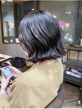 ヘアアンドメイク エジェリ(hair&make egerie) ダークネイビーパープル・ニュアンス外ハネボブ