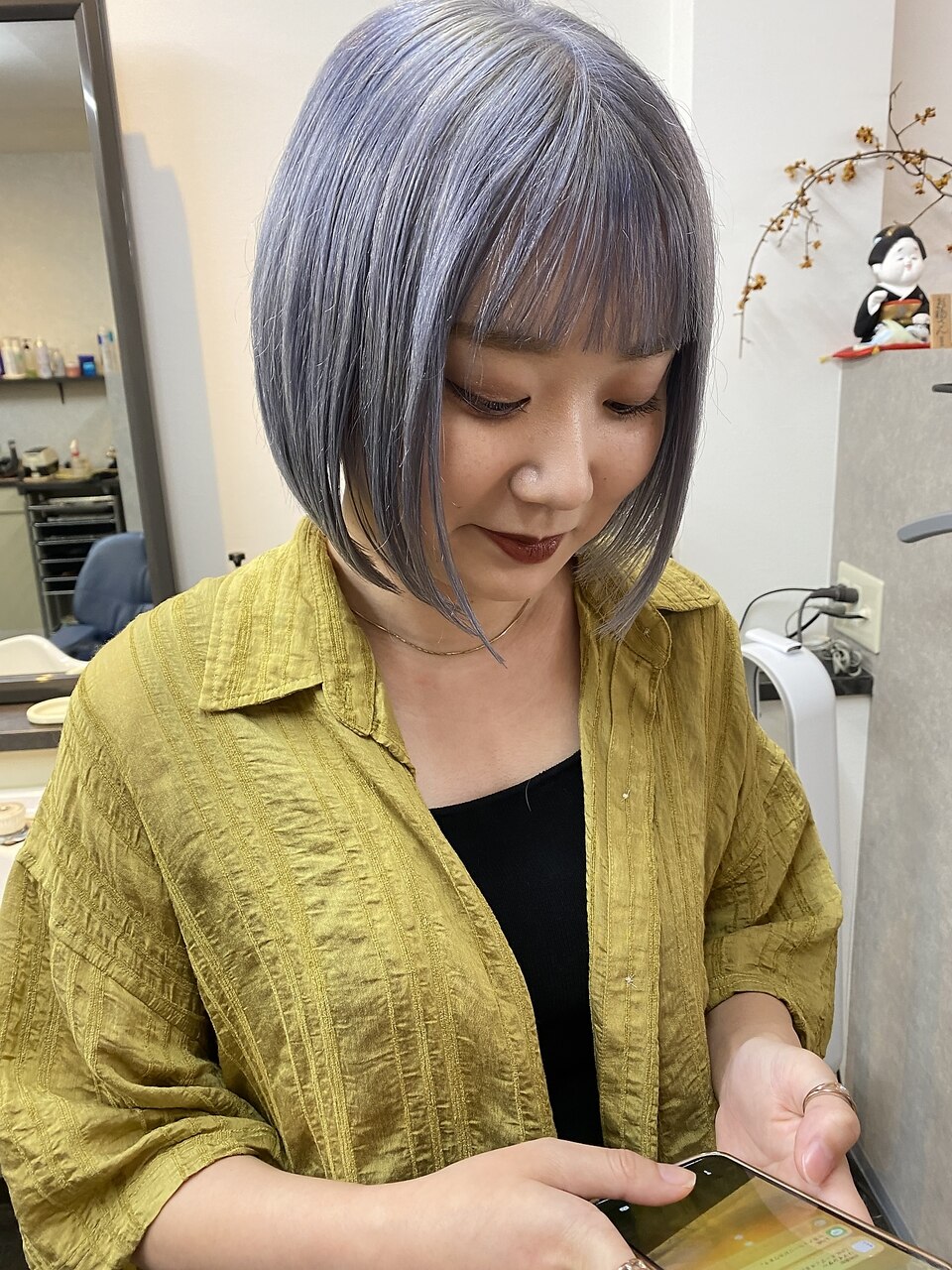 Takumiハイトーンブリーチホワイトショートボブミニボブ10代20代