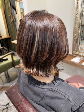 ムーン(moon) #ロングヘア #グレージュカラー #ボブウルフ#ココアベージュ