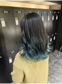 グラデーション×ターコイズブルー