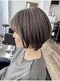 白髪ぼかし×グレージュカラー