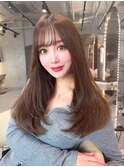 前髪顔周りレイヤーカット×エアリーロング×美髪髪質改善
