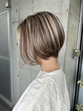 ガルボヘアー 桟橋店(garbo hair) ハイライト 白髪染め 白髪活かし バレイヤージュ