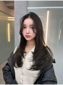 博多/韓国ヘア/センター分け/暗めカラー/レイヤーカットロング