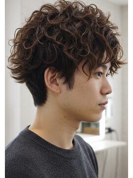 メンズエス 天満扇町(mens esu) yaスパイラルパーマスタイル/束間カット/ブラウンカラー