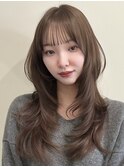 韓国風/レイヤー/小顔/前髪カット/髪質改善/グレージュ/透明感