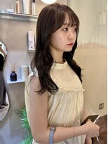 ジーナ 博多(Zina)&nbsp;オリーブグレージュ×ゆる巻きセミロング