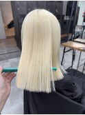 【GEEKS渋谷】切りっぱなしボブ/伸ばしかけヘア/ブロンド/垢抜け