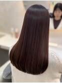 柔らかい艶が続く髪へ。ココアブラウンの髪質改善ロング