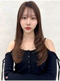 ロングレイヤー×アッシュベージュ
