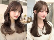 顔周りと前髪の黄金バランス[三宮元町駅/レイヤーカット/顔周りカット/韓国/髪質改善]