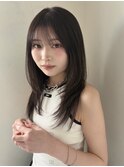 レイヤーカット/ダークブラウン/顔まわりカット