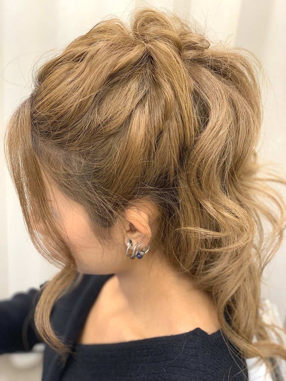 ヘアセット/ふんわりポニーテール風ハーフアップヘアセット