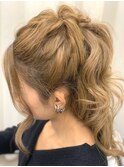 ヘアセット/ふんわりポニーテール風ハーフアップヘアセット