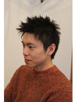 カットアンドシェーブ 髪心地 男らしいアップバンクのショートスタイル