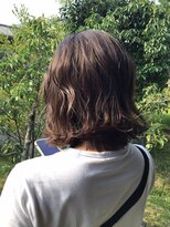 ナンバーエイト(number eight)&nbsp;大人可愛いニュアンスボブパーマ無造作ウェーブアッシュベージュ