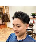 七三風かきあげツーブロ