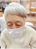 白髪にポイント毛先カラー