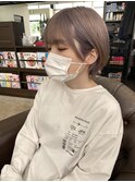 ラベンダーベージュ／ベージュ／前髪