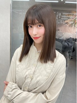 ロンド マーレ 天神大名店(Lond mare) ロングヘア/グレージュカラー/ココアベージュ/福岡顔周り