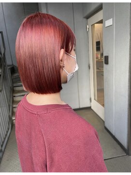 ヨーク(york) スリークボブ/切りっぱなし/ミディアムボブ/カーディナルレッド