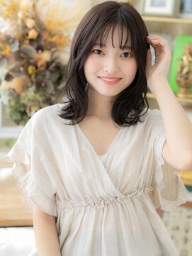 カバーヘア ブリス 大宮西口(COVER HAIR bliss) 暗髪バレイヤージュくせ毛風エアリーミディc3大宮20代30代40代