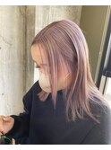 ハイトーンピンクベージュ高知美容院10代20代