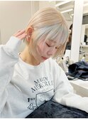 艶感 ホワイトカラー ミニボブ 切りっぱなしボブ 透明感