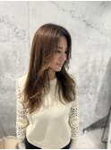 ★小顔似合わせカットフェミニンロングレイヤーメルティカラー